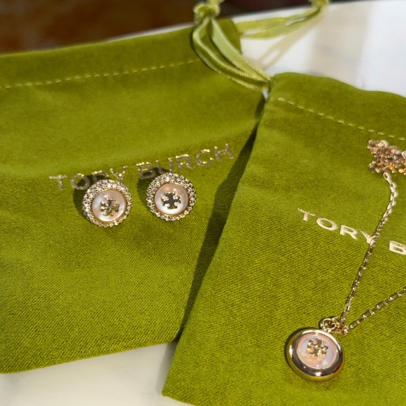 Tory Burch Gold Earrings and Necklace Set - Picture 1 of 3